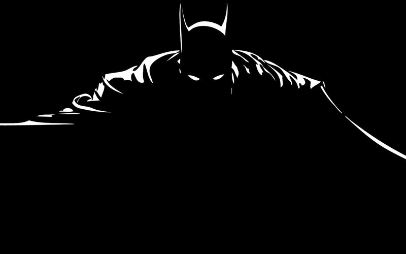 Batman Silhouette — Black, Dramatic, Night, Minimalist, Cape