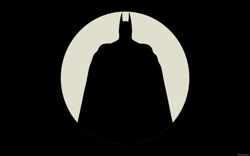 Batman Silhouette — Black, Dramatic, Night, Minimalist