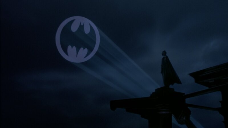 Batman Silhouette — Blue, Dramatic, Night