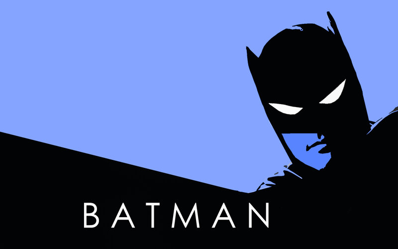 Batman Silhouette — Blue, Dramatic, Vector Art