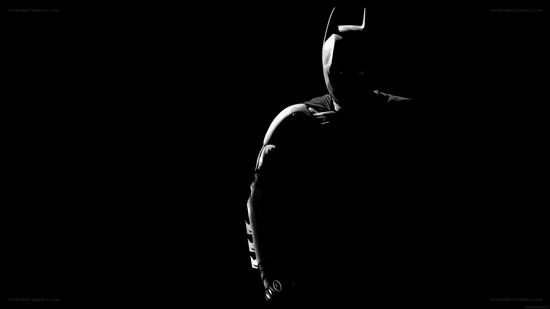 Batman silhouette in darkness
