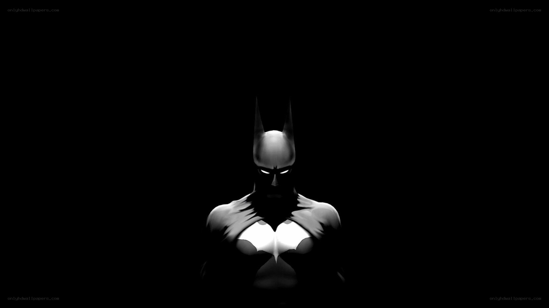 Batman silhouette in darkness