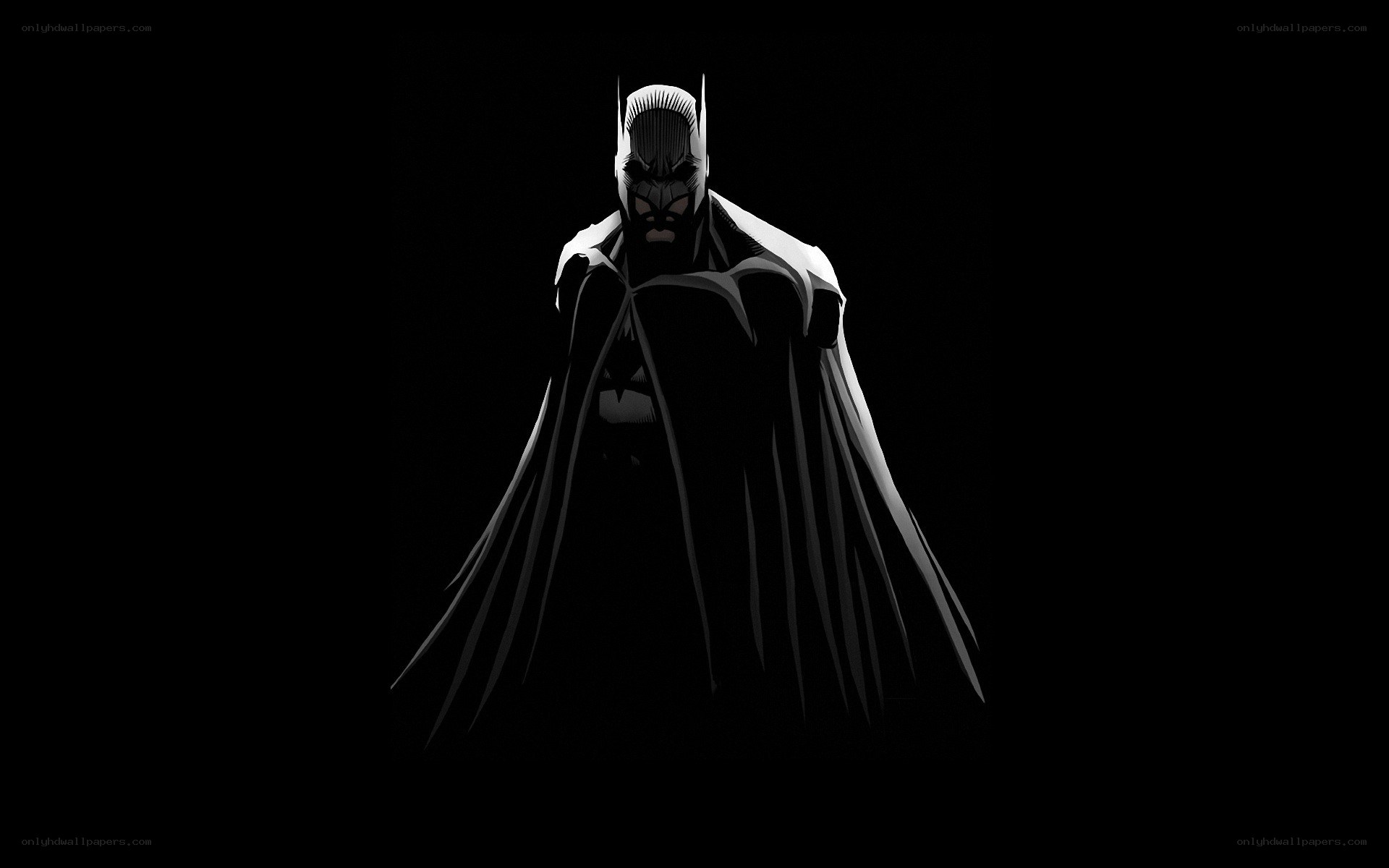 Batman silhouette in darkness