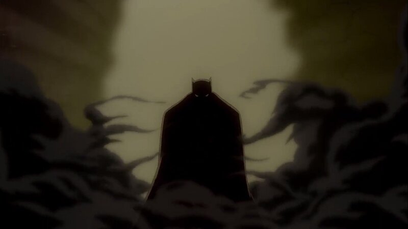 Batman silhouette in mist