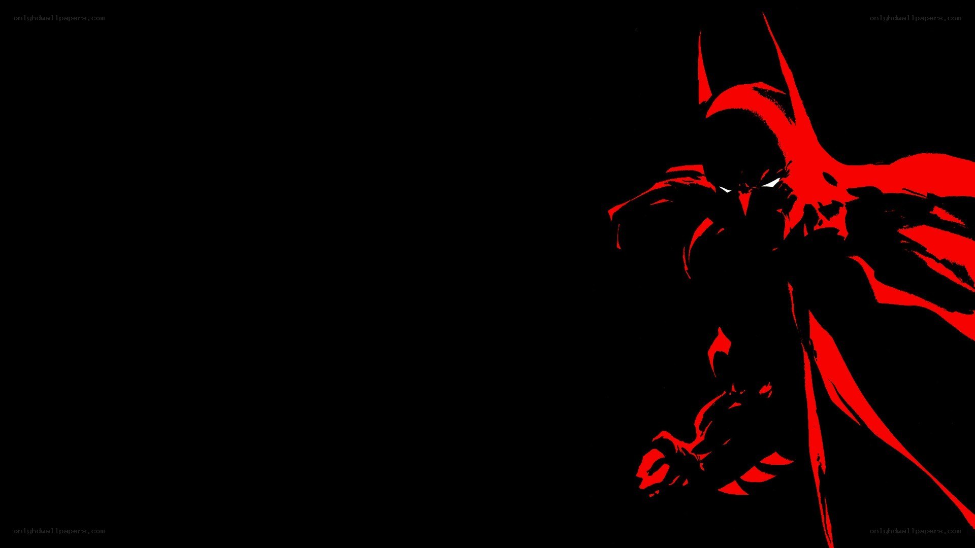 Batman silhouette in red
