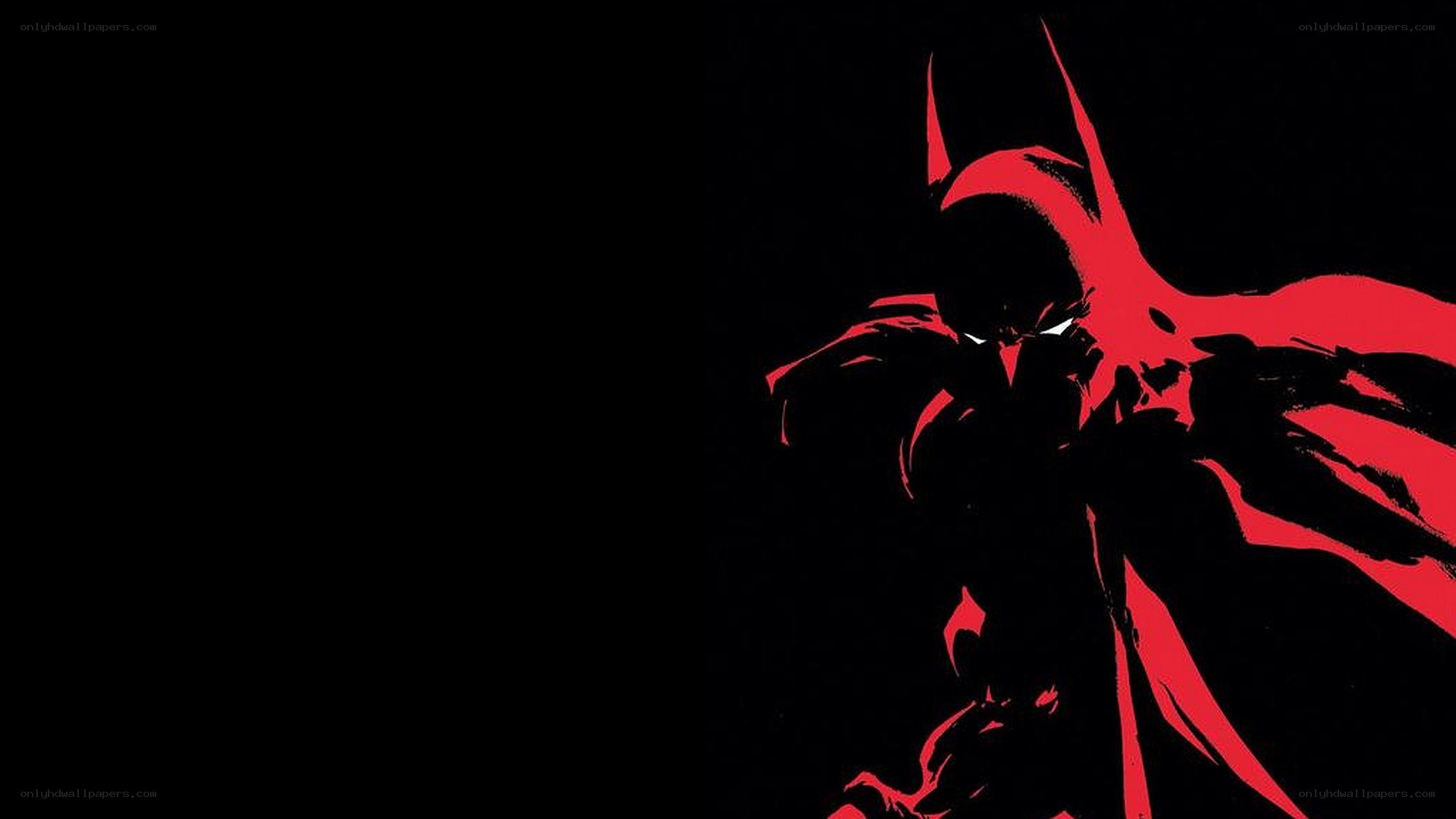 Batman silhouette in red