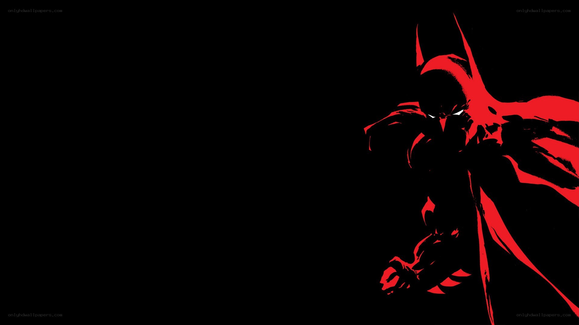 Batman silhouette in red