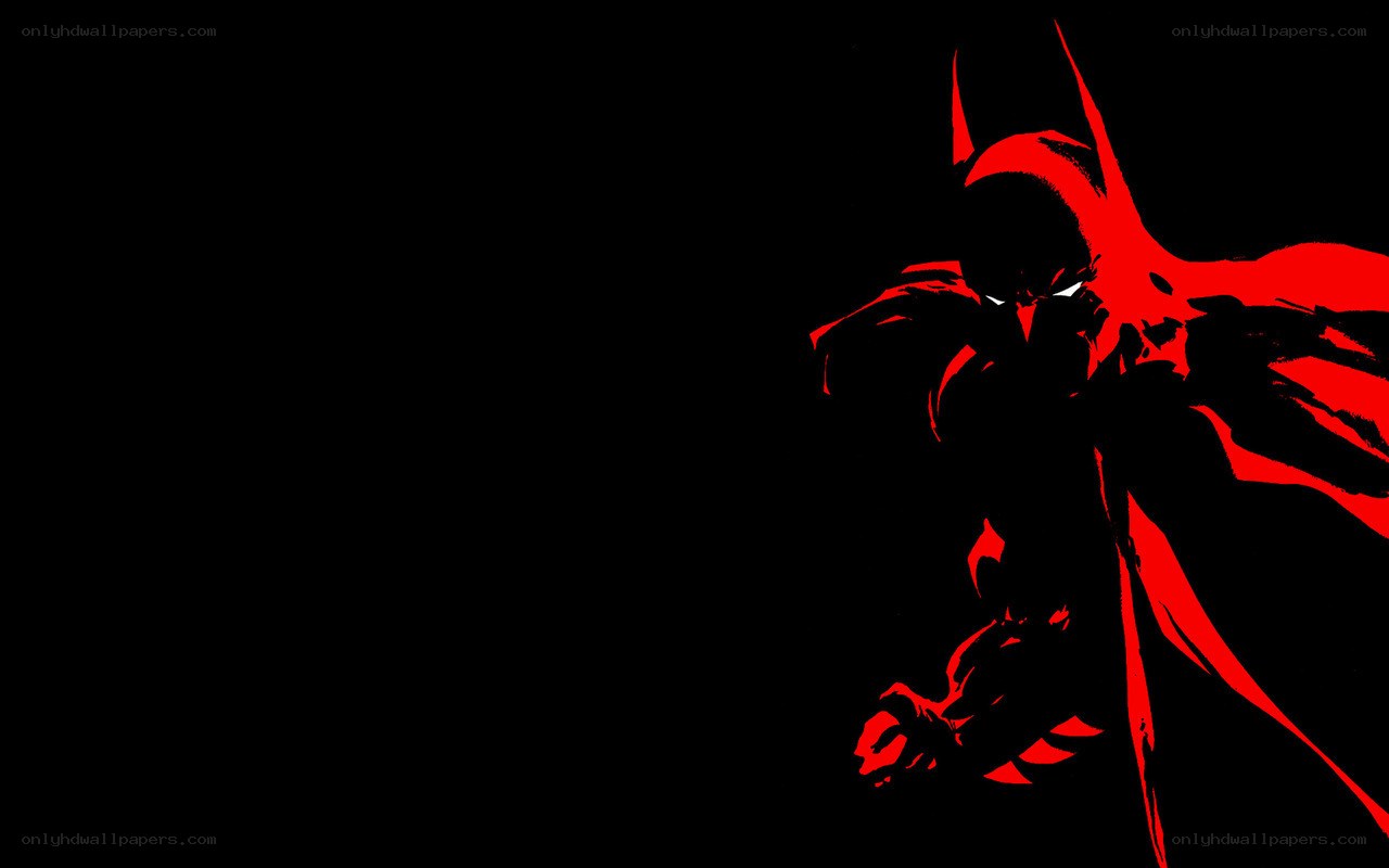 Batman silhouette in red