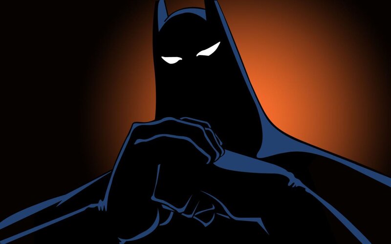 Batman silhouette in shadow