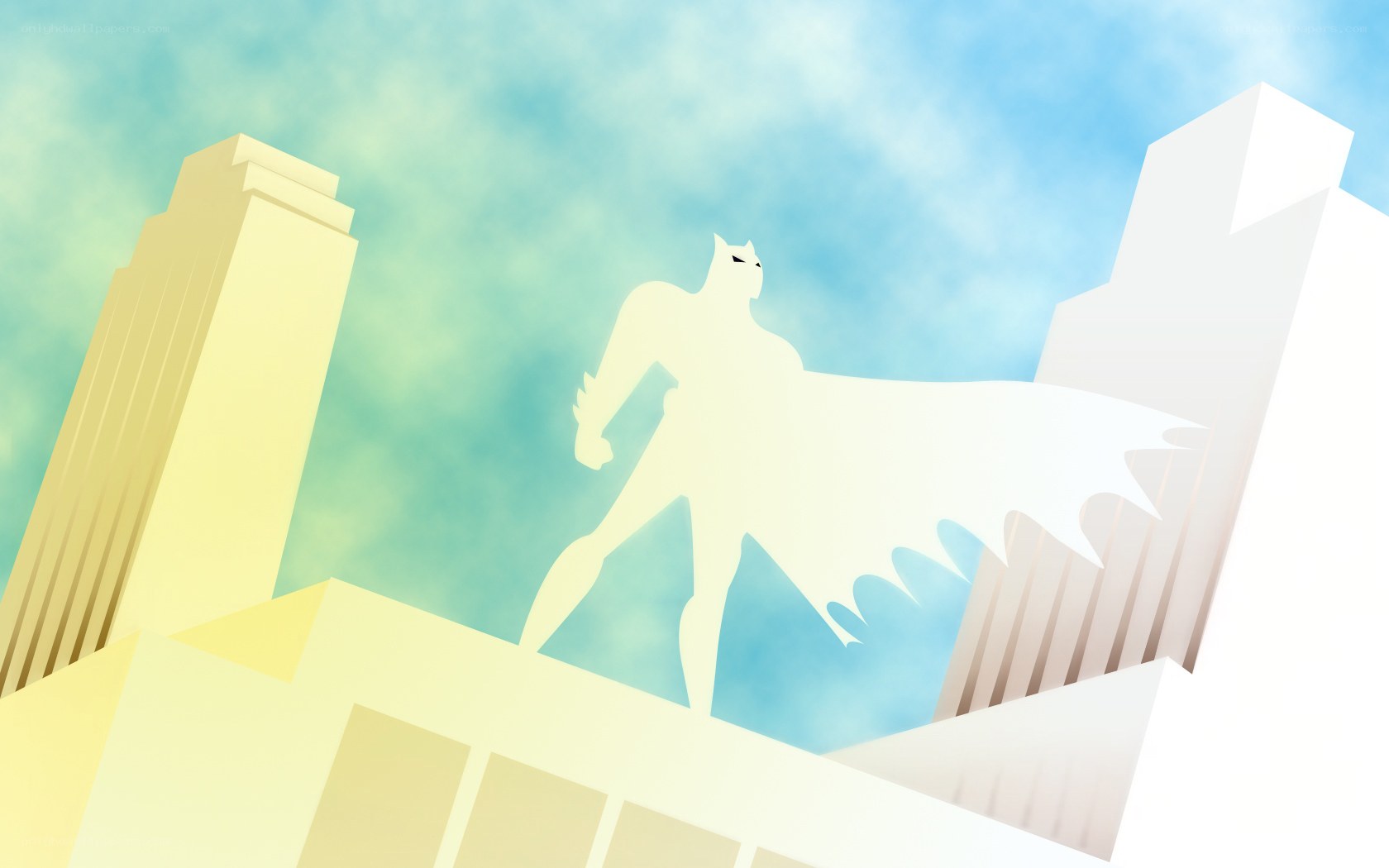 Batman silhouette on rooftop
