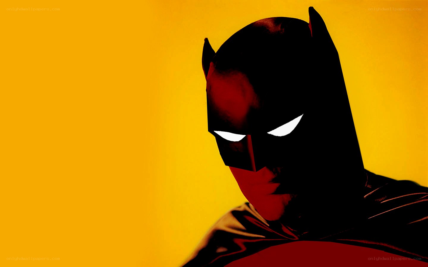 Batman silhouette on yellow