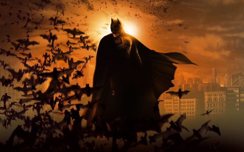 Batman Silhouette — Orange, Dramatic