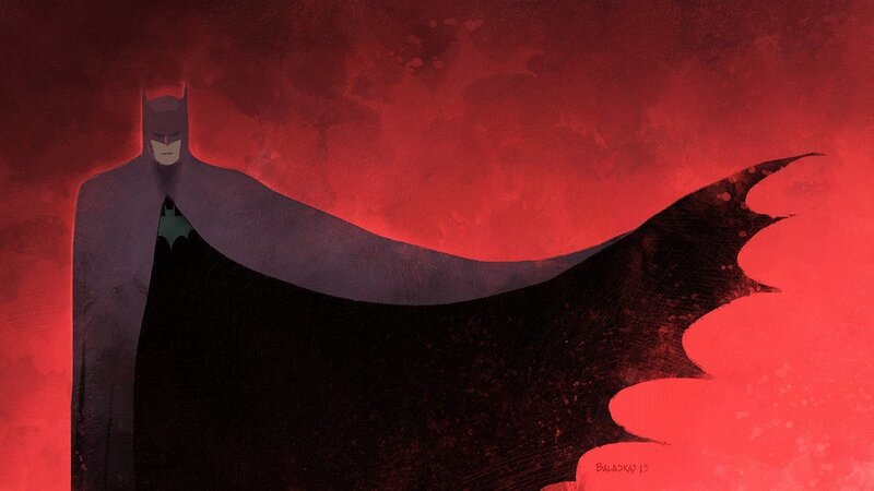 Batman Silhouette — Red, Dramatic