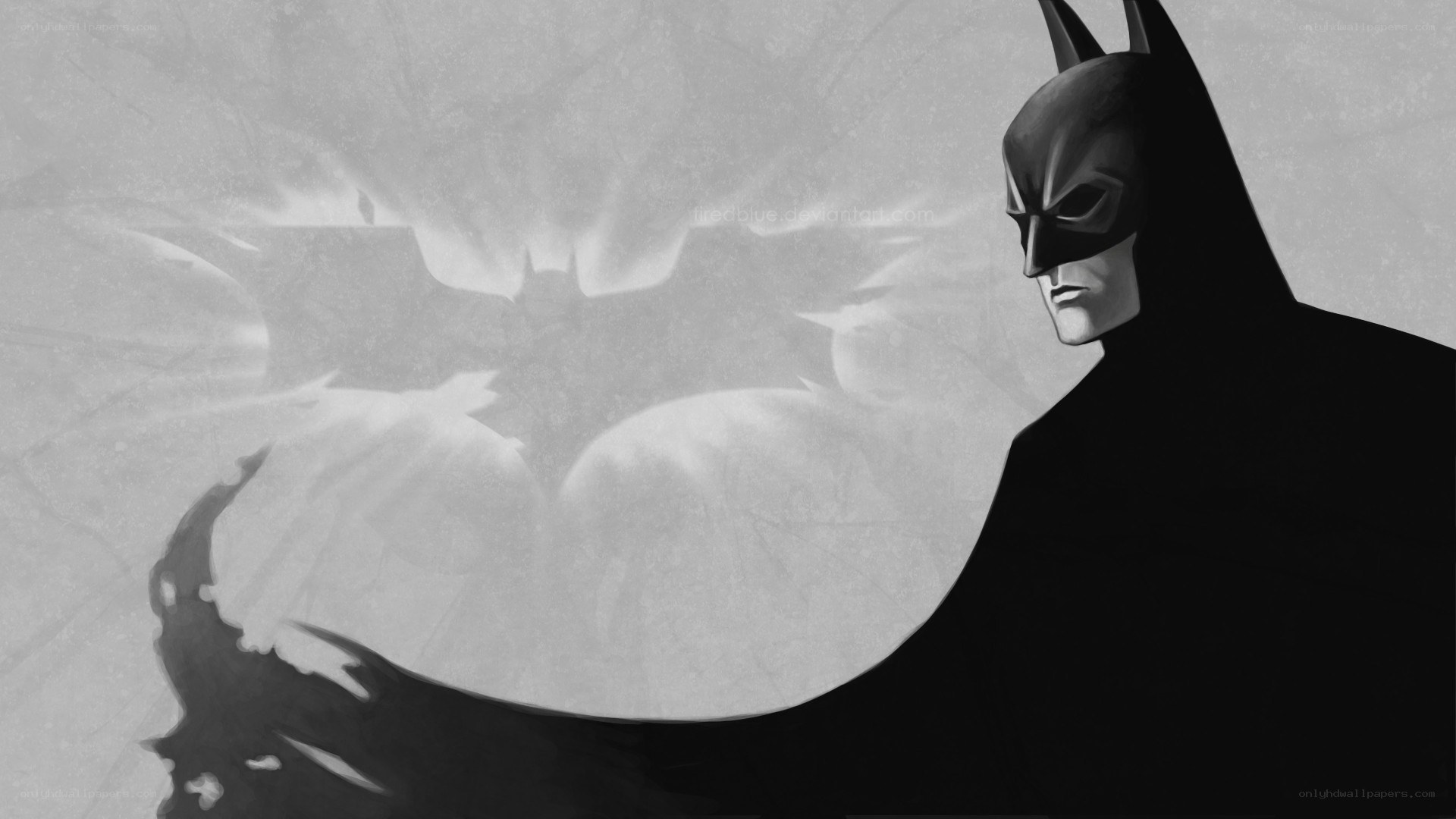 Batman silhouette with bat symbol