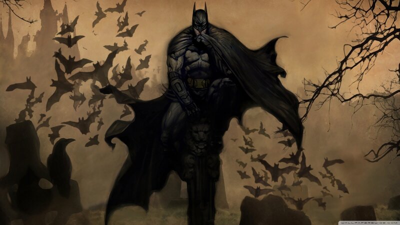 Batman Standing in Cemetery — Black