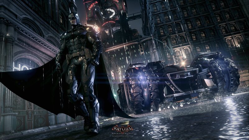 Batman Standing in Rain — Black, Dramatic, Night, Digital Art