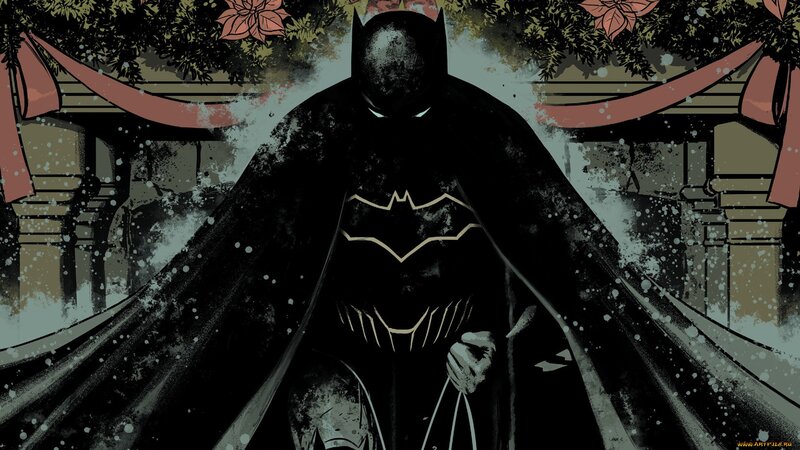 Batman Standing in Snow — Black, Dramatic, Winter
