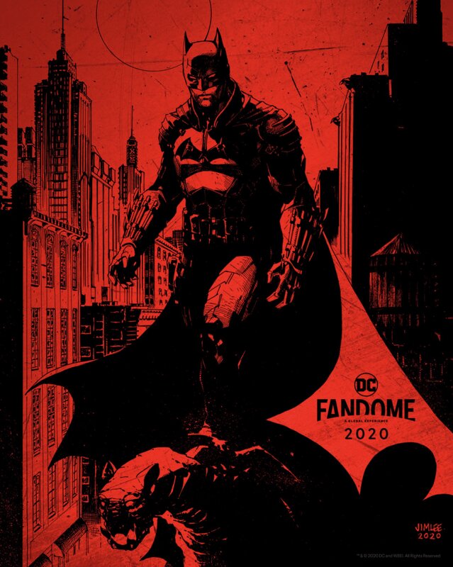 Batman Standing on Building — Red