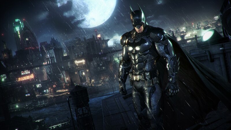Batman Standing on Rooftop — Black, Dark, Dramatic