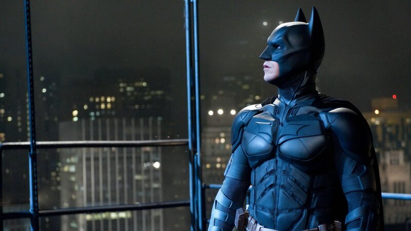 Batman Standing on Rooftop — Black, Dramatic, Night, Photograph