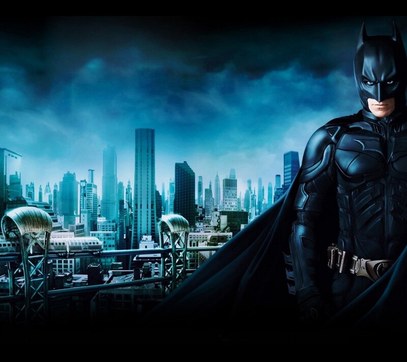 Batman Standing on Rooftop — Black, Dramatic