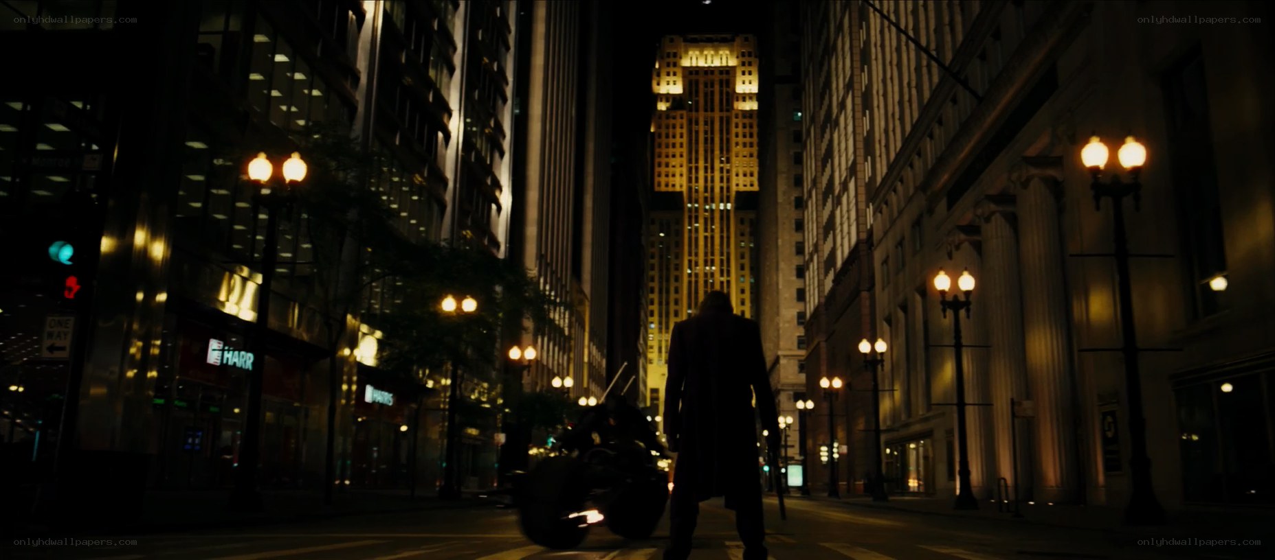 Batman stands in city street