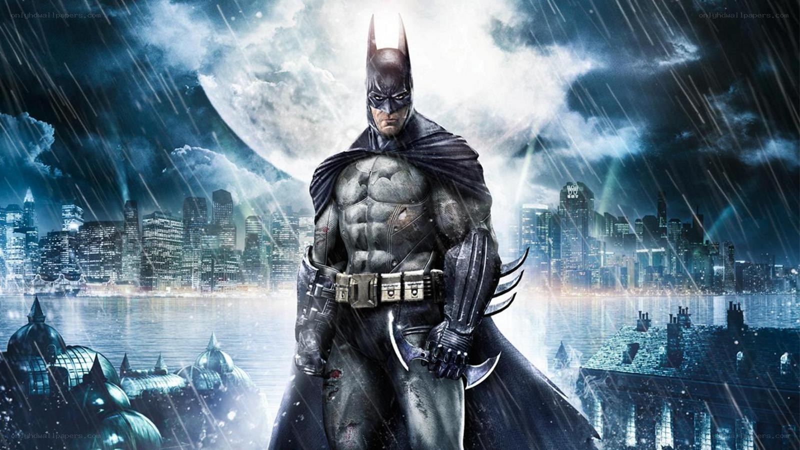 Batman stands in the rain