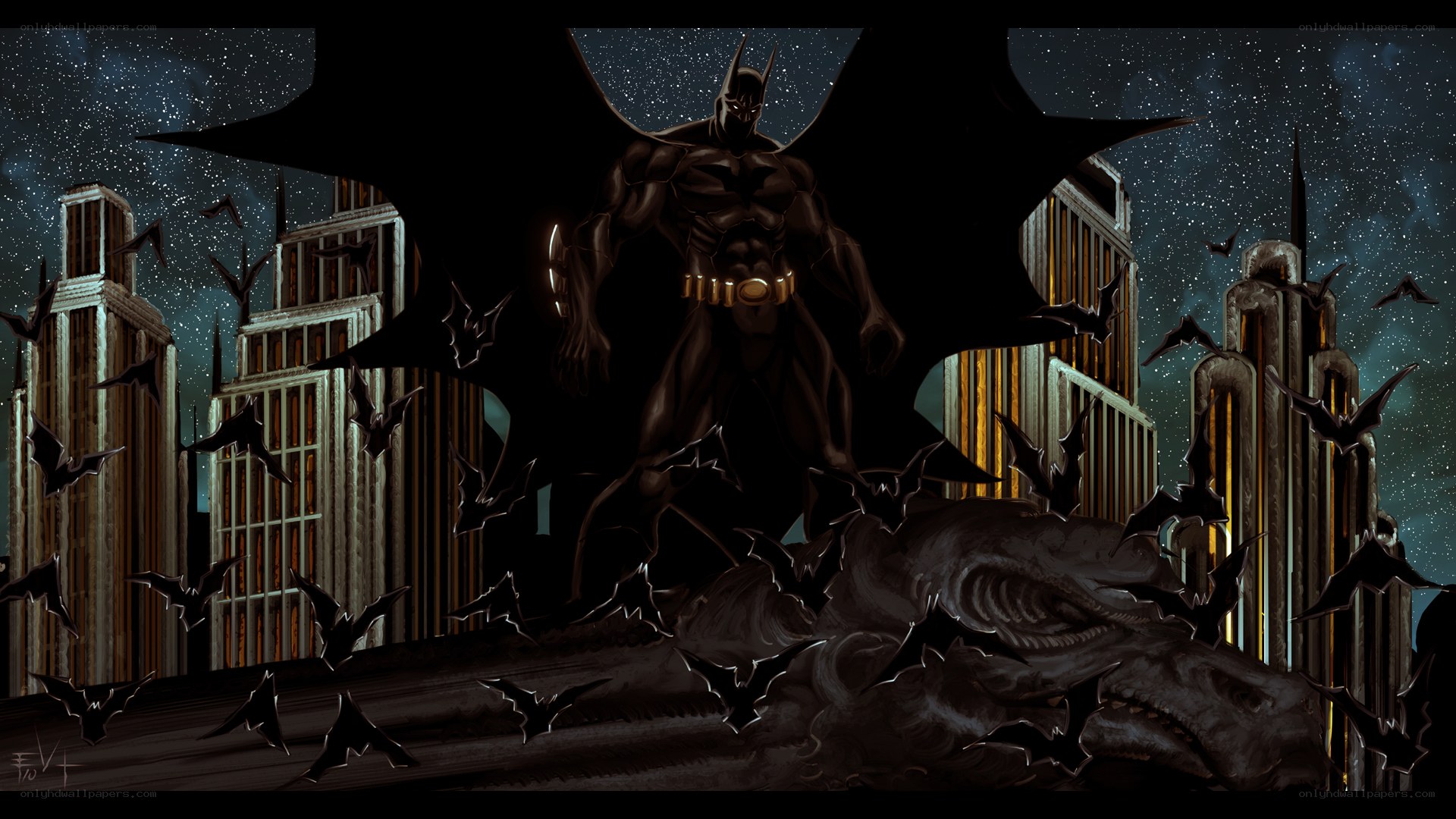 Batman stands over a defeated foe