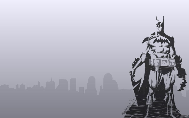 Batman stands over city