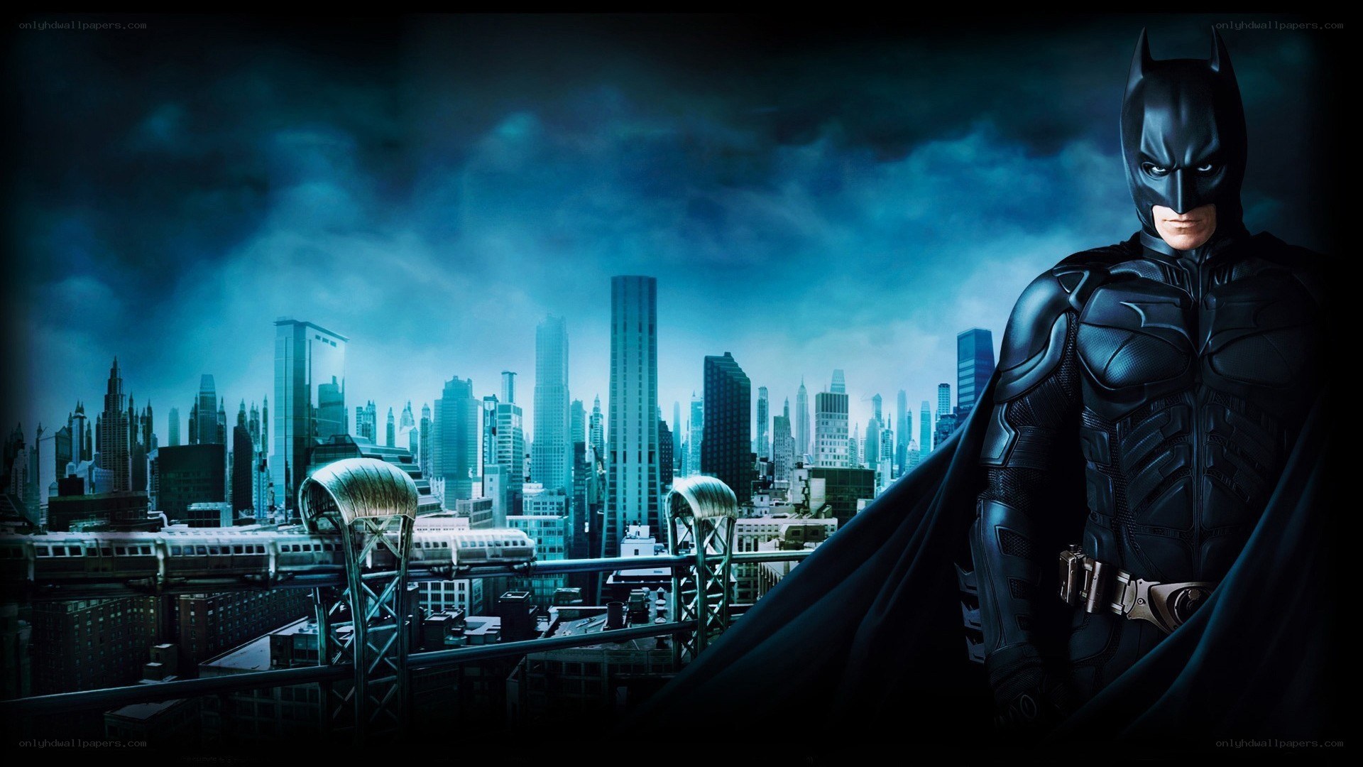 Batman stands over Gotham