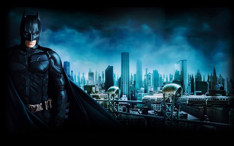 Batman stands over Gotham