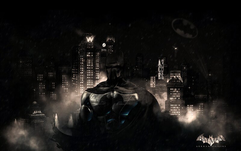 Batman stands over Gotham