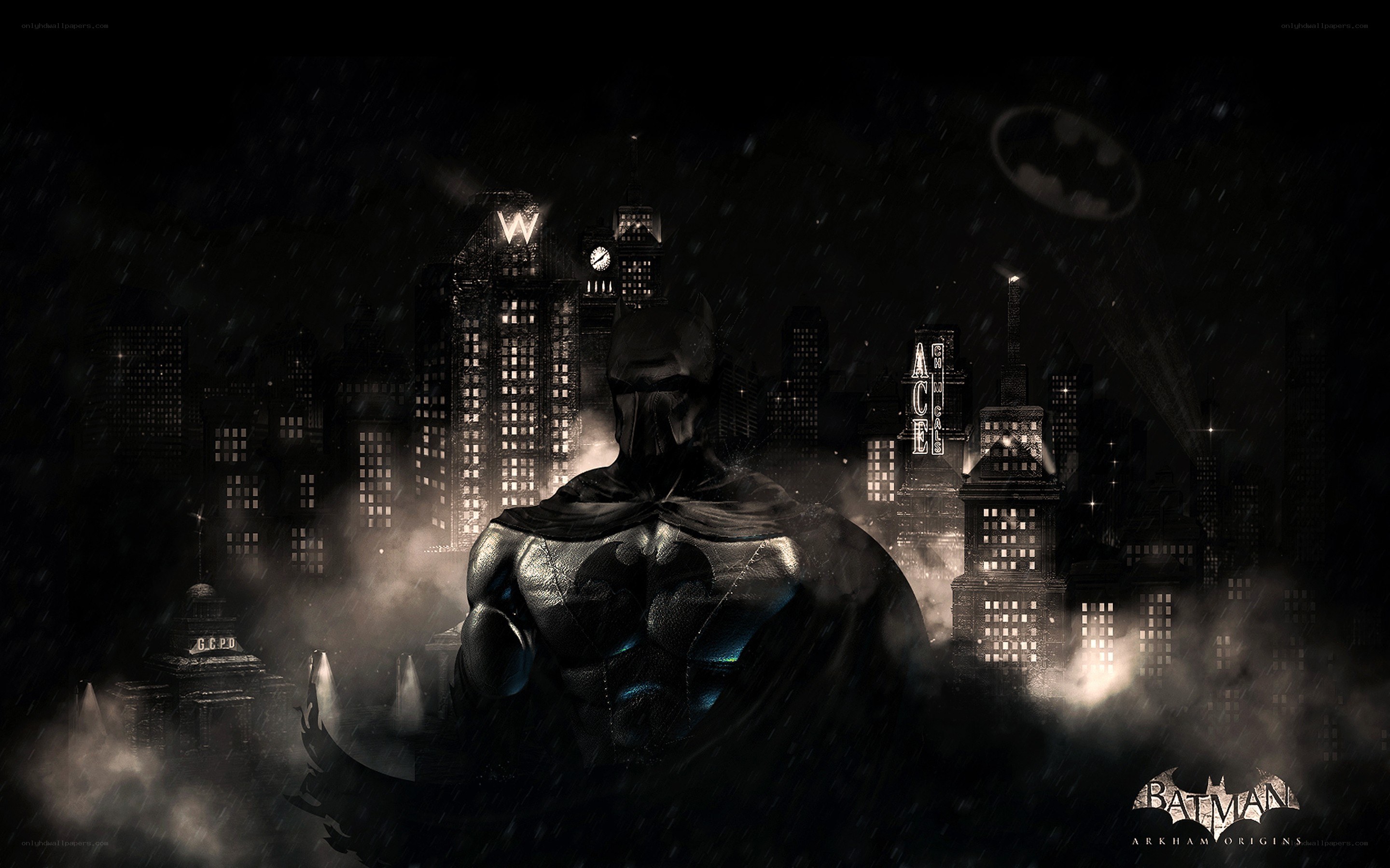 Batman stands over Gotham