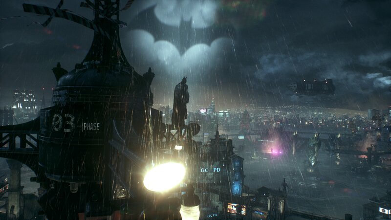 Batman Statue in Rain