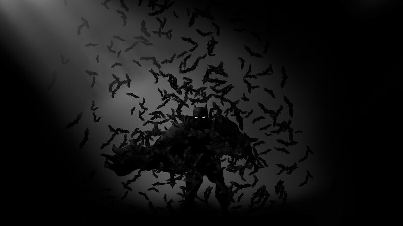 Batman Surrounded by Bats — Black