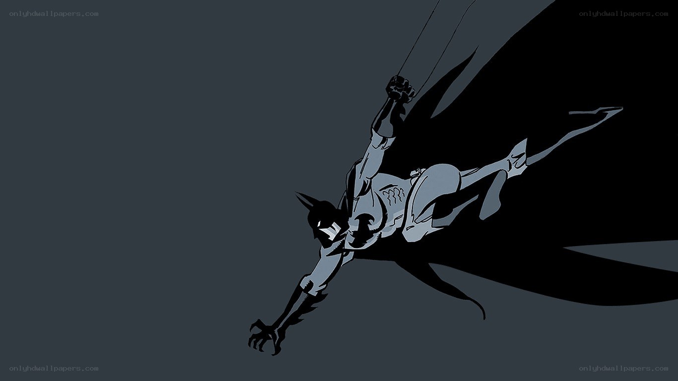 Batman swinging through the night
