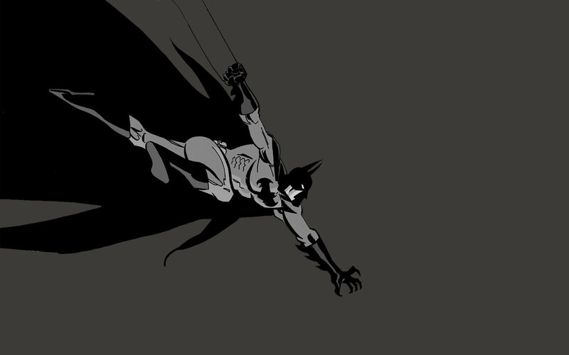 Batman swinging through the night