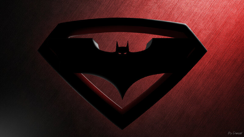 Batman Symbol in Superman Shield