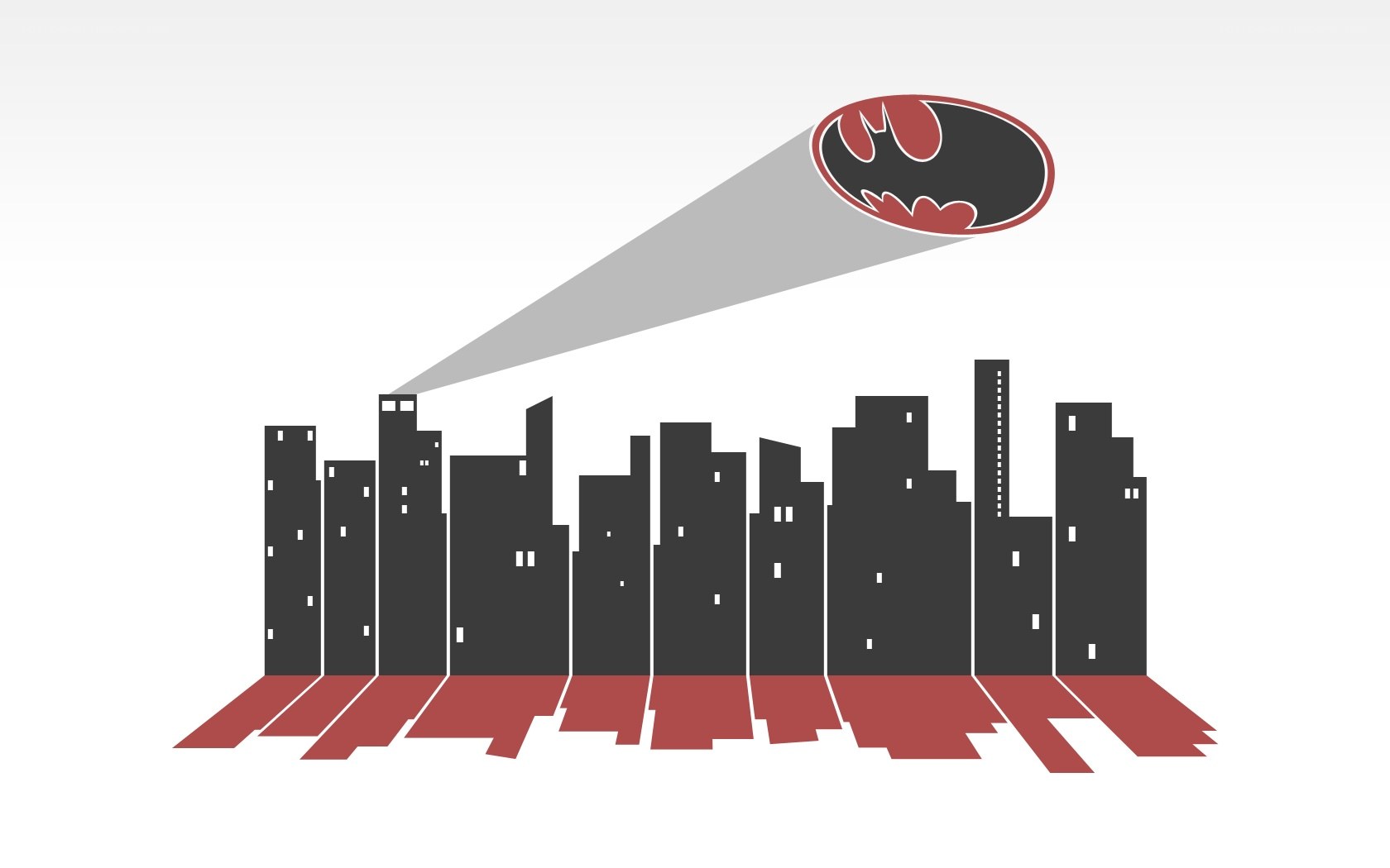 Batman symbol over city