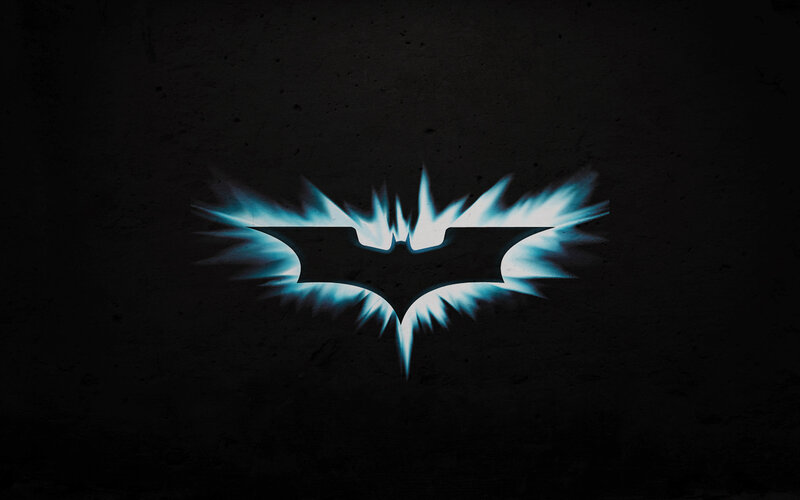 Batman symbol with blue glow
