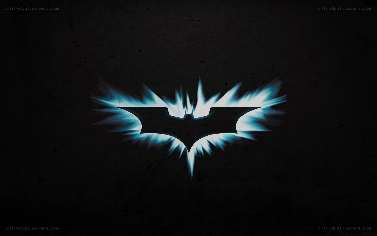 Batman symbol with blue glow