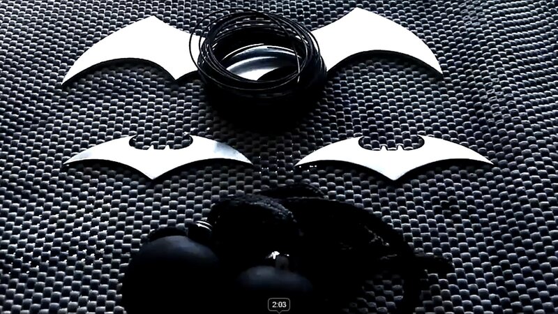 Batman-themed throwing stars