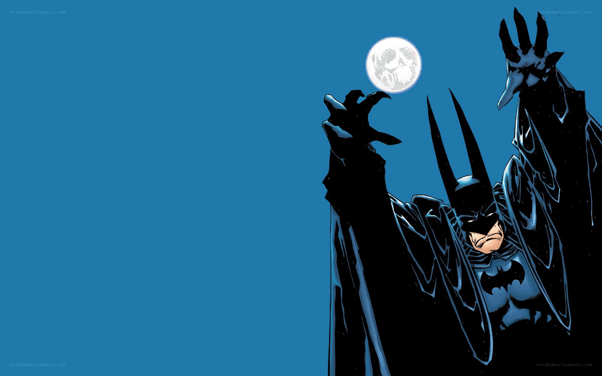 Batman under the moon