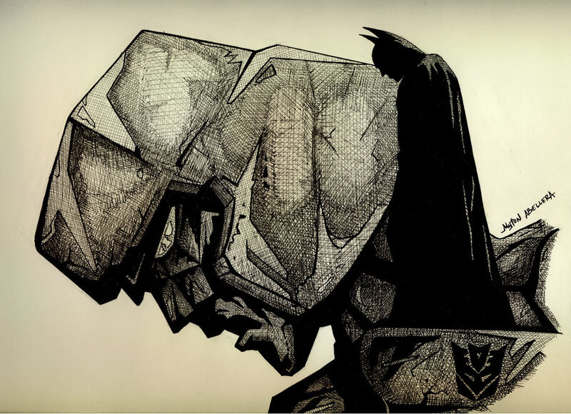 Batman vs. robot villain
