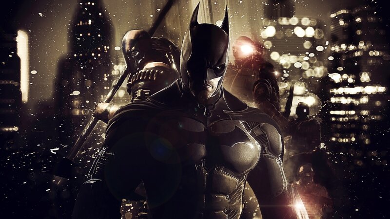Batman with Allies — Black, Dramatic