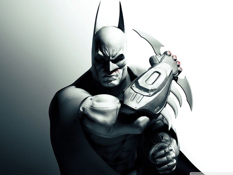 Batman with Batarang — Black, Dramatic, Digital Art, Mask, Gloves