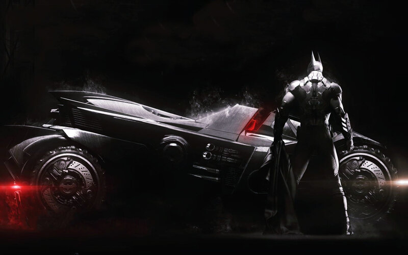 Batman with Batmobile — Black, Dramatic