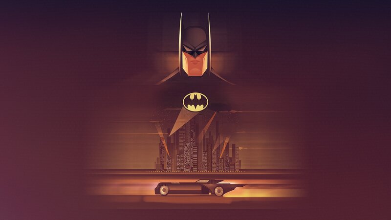Batman with Batmobile — Purple