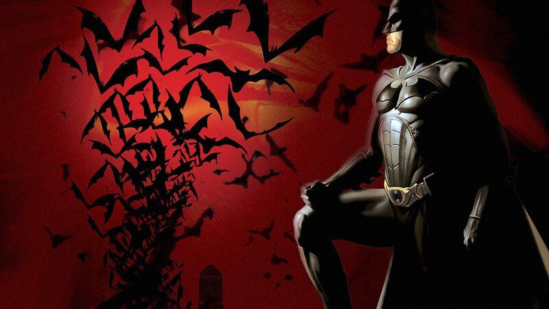 Batman with bats at night