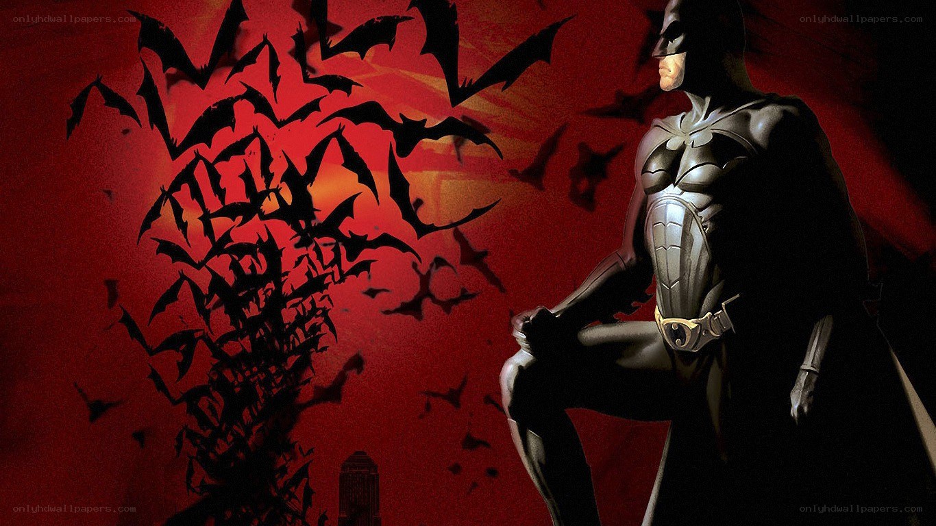 Batman with bats at night